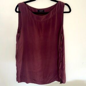 Roberto Collina luxury Italian silk tunic tank top burgundy made in Italy